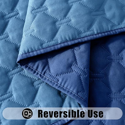 Smiry Waterproof Dog Bed Cover Blanket, Soft Reversible Pet Blanket, Washable Leakproof Cats Dogs Couch Cover for Sofa, Couch, Furniture (30x53 Inch, Navy/Blue)