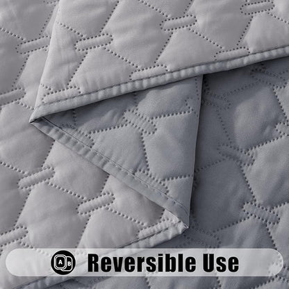 Smiry Waterproof Dog Bed Cover Blanket, Soft Reversible Pet Blanket, Washable Leakproof Cats Dogs Couch Cover for Sofa, Couch, Furniture (82x102 Inch, Grey/Light Grey)