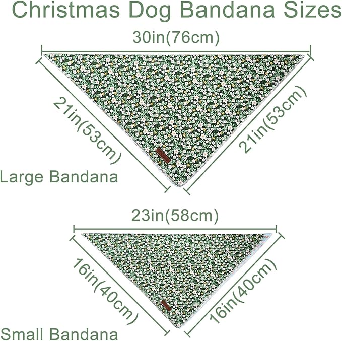 Summer Dog Bandana,Cute Pet Bandana with Flower Pattern,Adjustable Green Puppy Dog Bibs,Washable Triangle Dog Scarf for Boy,Girl Dogs or Cats…