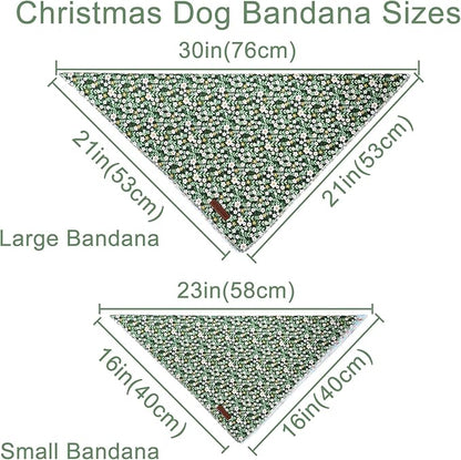 Summer Dog Bandana,Cute Pet Bandana with Flower Pattern,Adjustable Green Puppy Dog Bibs,Washable Triangle Dog Scarf for Boy,Girl Dogs or Cats…
