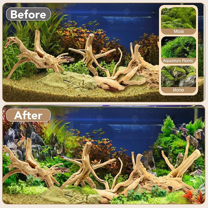 Jorewood Natural Small Spiderwood Driftwood for Aquarium Decor Rptile Fish Tank Decoration Assort Branch 4-7'' 8 Pcs