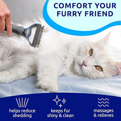 Pat Your Pet Deshedding Dog Brush For Shedding – Cat Brushes For Indoor Cats, Double-Sided Cat Brush Deshedding & Grooming Tool For Long Haired And Short Haired Dogs, Skin-Friendly