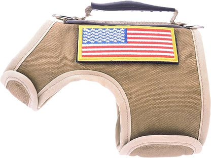 Tactical Cat Harness and Leash for Walking Escape Proof, Adjustable Cat Walking Jackets, Padded Stylish Cat Vest, Khaki, Large