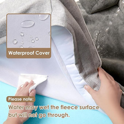EHEYCIGA Orthopedic Dog Beds Large Sized Dog, Waterproof Memory Foam Pet Bed with Sides, Non-Slip Bottom Large Pet Bed with Washable Removable Cover, Grey