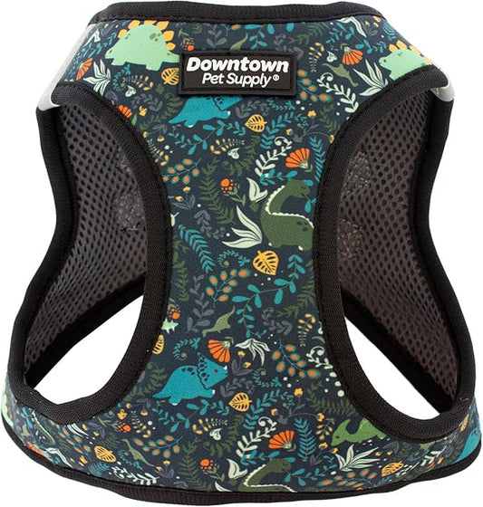 Downtown Pet Supply Step-in Dog Harness – No Pull, Adjustable Padded Mesh with Reflective Trim, Secure Buckle Strap – Comfortable & Breathable Small Dog Harness, XX-Small, Dinosaur