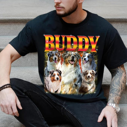 JIX & JOKY Custom Your Own Bootleg Rap Shirts with Dog Faces Custom Pet Shirt for Men Graphic Tshirt Gift Idea for Pet Lovers