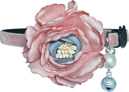 Fupo Cat Collar - Breakaway Adjustable with Bell& Flower (Pink)
