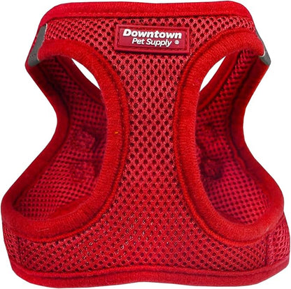 Downtown Pet Supply Step-in Dog Harness – No Pull, Adjustable Padded Mesh with Reflective Trim, Secure Buckle Strap – Comfortable & Breathable Small Dog Harness, Small, Red