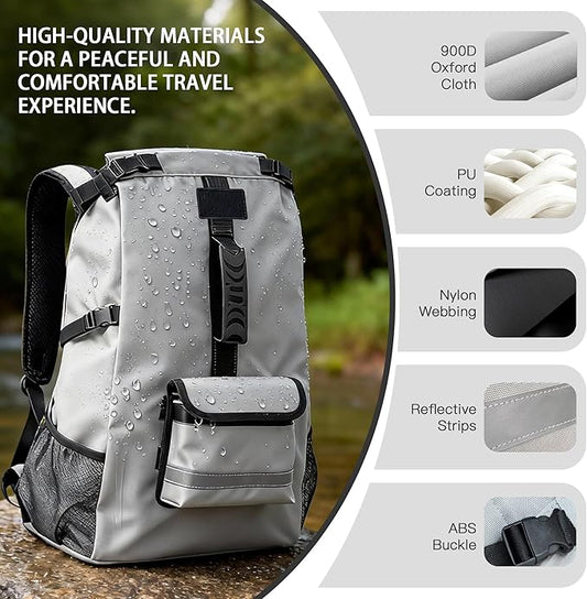 Dog Carrier Backpack for Medium Dogs, Hiking Bag for Pets Up to 30 lbs - 4-Layer Safety Design with Thick Padded Straps, Built-in Leash & Breathable Mesh, Suitable for Hiking, Cycling, and Travel