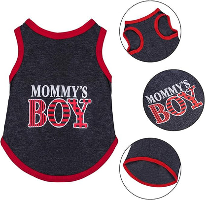 4 Pack Dog Shirts Summer Printed Puppy Clothes Novel Sleeveless Pet T Shirts Dog Clothes for Small Medium Dogs Cats Boy(L)