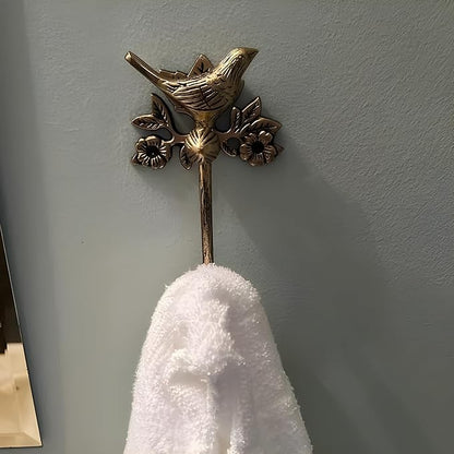 STYLENT Decor Solid Brass Bird Antique Towel Hook Bathroom Accessories Retro Bathroom Hardware Bird Cloth Hook Wall Mounted Vintage (Brass Antique)