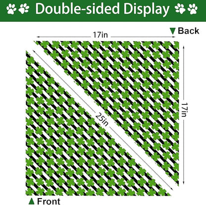 St. Patrick's Day Dog Bandana, 2 Pack Adjustable Holiday Party Pets Saint Patrick Day Bandana Lucky Triangle Bibs Cat Scarf Set