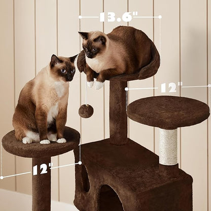 Yaheetech 54in Cat Tree Tower Condo Cat Furniture w/Scratching Post for Kittens Pet House Play