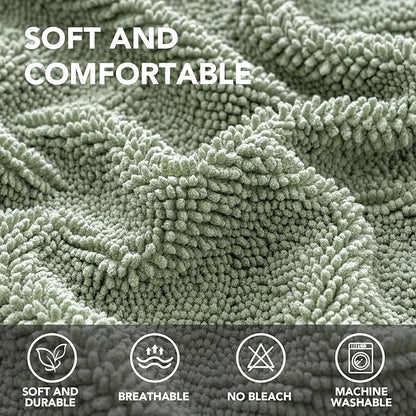 H.VERSAILTEX Non Slip Pet Couch Cover Chenille Dog Bed Protector Thick Soft Sofa Slipcover Pet Friendly Washable Couch Cushion Covers for Pets (30" x 53", Sea Foam)