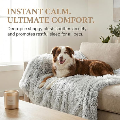 PJYuCien Dog Blankets for Medium Dogs Washable - Fluffy Fuzzy Cat Blanket for Couch, Puppy Throw for Furniture with Polyester Fleece, Super Soft Plush for Pet Kitten Doggy, Grey, 30" x 40"
