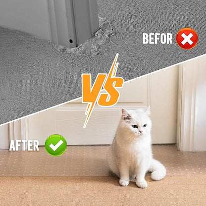 Uross Carpet Protector for Pets - Cat Carpet Protector for Doorway, Anti Scratch Under Door Cat Scratch Protector Mat, Easy to Cut Plastic Carpet Scratch Stopper Guard 3.6FT x 3PCS