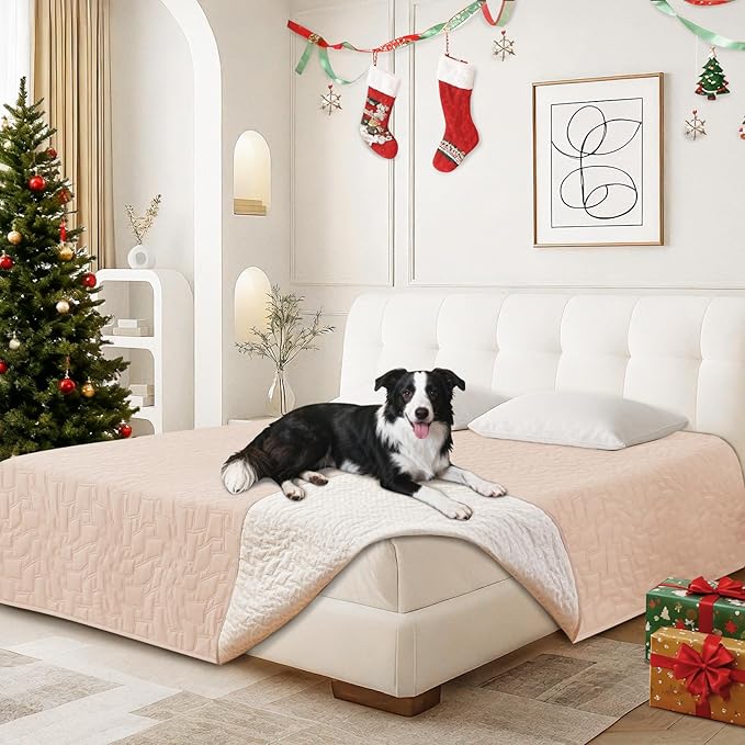 Waterproof Couch Covers for Pets, Waterproof Dog Bed Cover, Anti-Slip Soft Dog Blankets, Couch Cover for Dogs Washable, Pet Blanket for Puppy Large Dogs Cat (30x70 Inch, Beige)