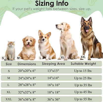 Dog Beds Large Sized Dog and Cats, 32in Pet Beds for Large Pet, Washable Indestructible Extra Large Dog Bed (Green)