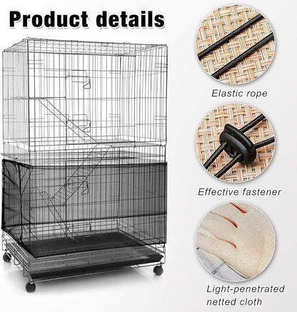 Shappy Large Bird Cage Seed Catcher,Bird Cage Cover Net Skirt Guard,Adjustable Soft Airy Mesh Net for Parrot Parakeet Macaw(118 x 15 Inch/ 300 x 37 cm,White)