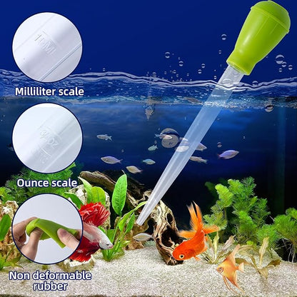 SLSON Aquarium Coral Feeder Waste Cleaner for Fish Tank Maintenance Long Pipette Suction Dropper Tool Acrylic Water Transfer Waste Remover Fish Feeder (24.8 inches)