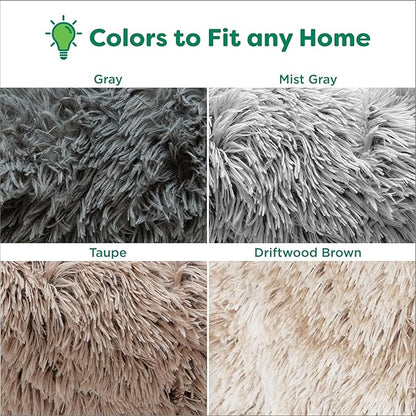 FurHaven Waterproof Throw Blanket for Dogs & Indoor Cats, Reversible Protective Pet Blanket, Large, Long Faux Fur & Velvet, Driftwood
