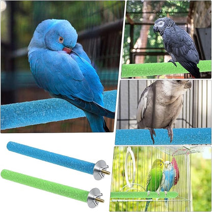 Bird Perches for Cage, 2 PCS Parrot Perch Bird Cage Perch Toy Paw Grinding Stick Cages Wooden Grinding Claw Sticks Sanded Surface Cages Toy for Parakeets Finches Parakeet Toys Birdcage Accessories