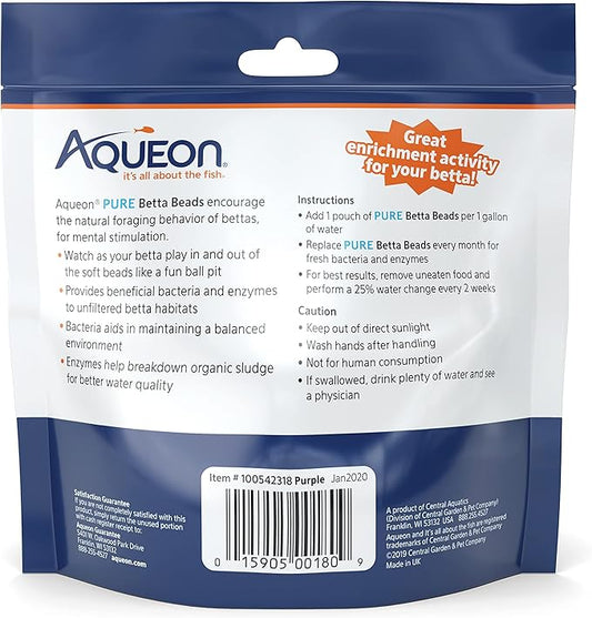 Aqueon Pure Betta Beads, Purple