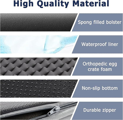 WESTERN HOME Dog Beds Large Sized Dog, Orthopedic Large Pet Bed with Waterproof Lining, Removable Washable Cover and Nonskid Bottom, Medium Couch, Grey