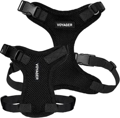 Voyager Step-in Pet Harness - All Weather Mesh, Adjustable Step in Harness for Cats and Dogs by Best Pet Supplies - Black, L