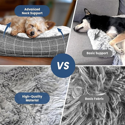 Calming Dog Beds, Extra Large Fluffy Plush Dog Mat for Furniture Protector with Removable Washable Cover for Large Medium Small Dogs and Cats,53 x 39 inch