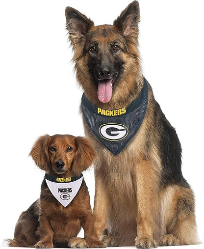 Pets First NFL Green Bay Packers Reversible Bandana Size XX-Large for Dogs & Cats. 2 Sided Sports Bandana, Premium Embroidery Team Logo, Many NFL Teams Available