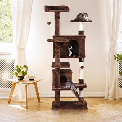 Nova Microdermabrasion 54 in Cat Tree Tower for Indoor Cats Multi-Level Cat Condo Cat Bed Furniture with Scratching Post Kittens Activity Center