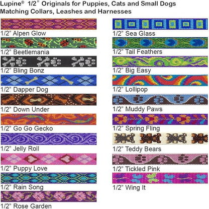 LupinePet Originals 1/2" Rose Garden Cat Safety Collar with Bell, 8-12"