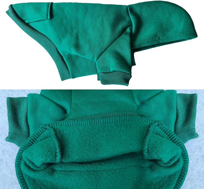 Jecikelon Winter Dog Hoodie Sweatshirts with Pockets Warm Dog Clothes for Small Dogs Chihuahua Coat Clothing Puppy Cat Custume (Green, X-Large)