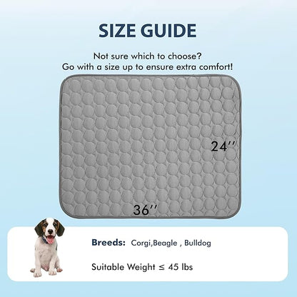 MICROCOSMOS Summer Cooling Mat & Sleeping Pad- Water Absorption Top, Materials Safe, Easy Carry, EZ Clean. Keep Cooling for Pets, Kids and Adults.(Drak Grey, 36" x24")