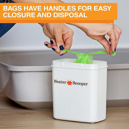 Neater Pet Brands Neater Scooper Standard Cat Litter Scoop, 195 Refill Bags – Mess-Free Cat Litter Scooper with Bag, Spill-Proof Kitty Box Sifter, Bin Doubles as Scoop Holder, For Single-Cat Household