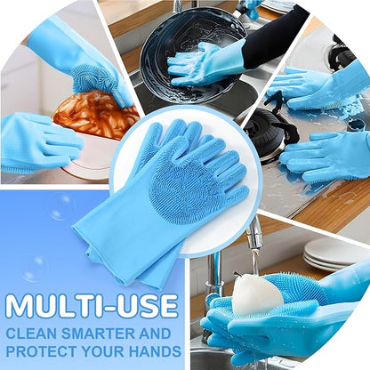 WJWJA-Pet Grooming Gloves - Dog Bath Gloves - Reinforced 5 Finger Design - Perfect for Cat Bath Gloves - Massage - Hair Removal Tool
