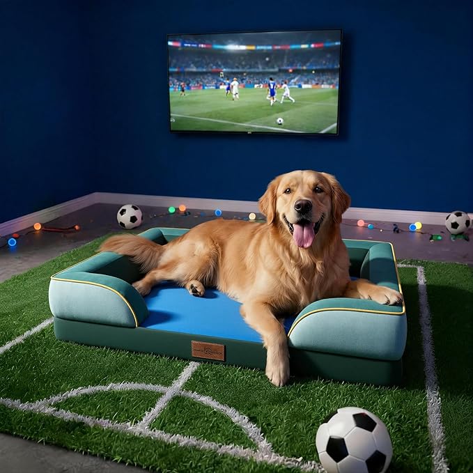 Comfort Expression Orthopedic Dog Bed for Extra Large Dogs 45x35 Inch, Waterproof Egg Crate Foam XL Pet Bed with Removable Bolsters, Dog Couch with Washable Cover & Non-Slip Bottom, Seattle
