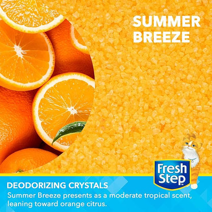 Fresh Step Cat Litter Crystals Deodorizer, Non Toxic Odor Neutralizing Crystals for Litter Boxes that Help Control Smells and Keep Home Areas Fresh, Summer Breeze Scent, 30 Ounce