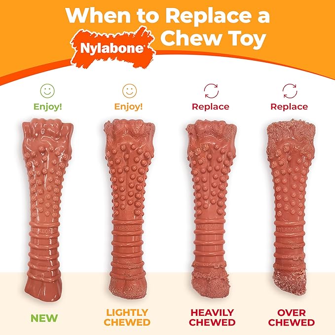Nylabone Power Chew Classic Bone Chew Toy for Dogs, Durable Dog Toys for Aggressive Chewers, Peanut Butter Flavor, Large/Giant - Up to 50 lbs. (1 Count)