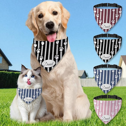 Personalized Dog Bandana Custom Name & Design, Premium Custom Dog Bandana for Small Medium Large Dogs, Soft Fabric Pet Scarf Personalized Pet Accessories Gift (Premium Elegant, Medium)