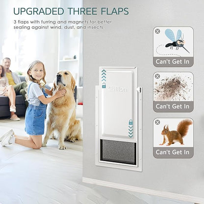 XL Pet Door for Wall Dog Door, 3-Flap XLarge Doggie Door for Exterior Wall, All-Metal Frame and Telescoping Tunnel,Pets Up to 220 Lb (Extra Large Size)