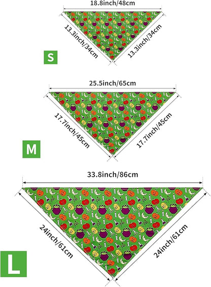 PET SHOW 50 Pack Halloween Big Dog Bandanas Bulk XL Washable Triangle Bibs for Medium Large Dogs Girl Boy Ghost Pumpkin Kerchief Set Pet Scarves Holiday Grooming Accessories