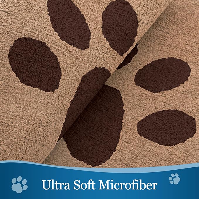 Buganda Dog Door Mat for Muddy Paws, Absorbent Dirt Trapper Washable Indoor Doormats, Non Slip Low-Profile Mud Mat for Dogs, Front Entrance Doormat for Inside Floor (48x30 Inches, Beige)