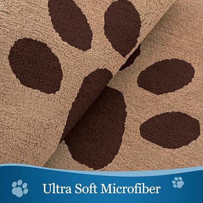 Buganda Dog Door Mat for Muddy Paws, Absorbent Dirt Trapper Washable Indoor Doormats, Non Slip Low-Profile Mud Mat for Dogs, Front Entrance Doormat for Inside Floor (70x24 Inches, Beige)