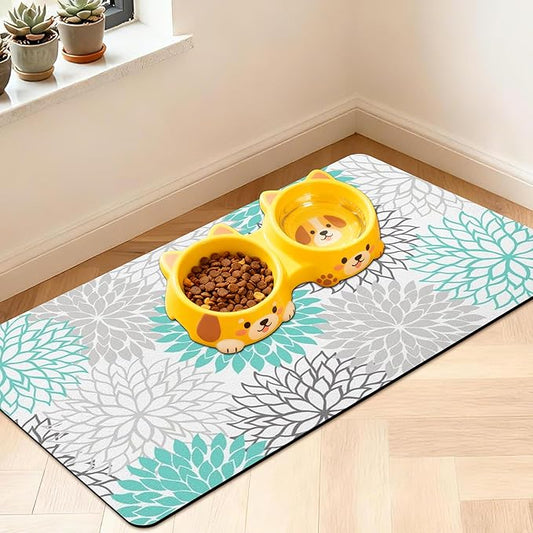 Pet Feeding Mat for Floors Waterproof Dog Mat for Food and Water Absorbent Quick Dry Non Slip mat for Cat Bowls