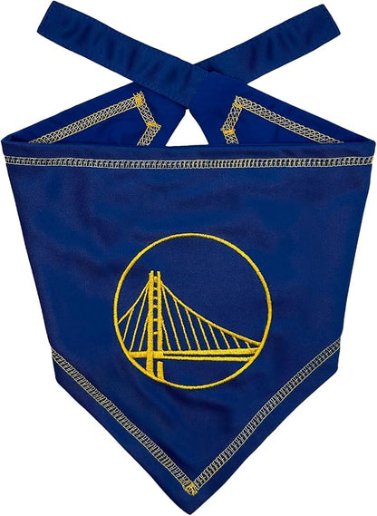 Pets First NBA Golden State Warriors TIE Bandana, Size Small/Medium. Dog Bandana Scarf Bib for Pet Cat Dog. The Ultimate Game-Day, Party Bandana