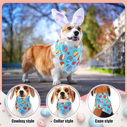 Aliceset 180 Pcs Easter Dog Bandana Bulk Spring Bandanas for Dog Cute Pet Scarf Bibs Soft Triangle Scarf Bunny Neckerchief Holiday Costume for Boy and Girl, Small and Medium Pet