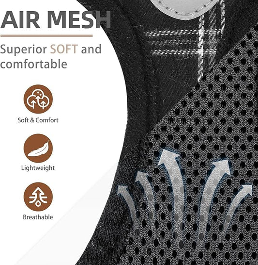 PUPTECK Adjustable Dog Harness Collar and Leash Set Step in No Pull Pet Harness for Small Medium Dogs Puppy and Cats Outdoor Walking Running, Soft Mesh Padded Reflective Vest Harnesses, Black S