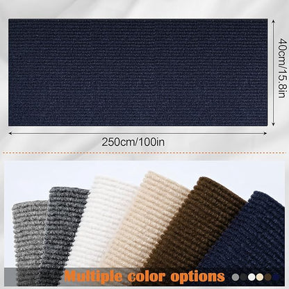 Cat Scratch Pads for Indoor Cats - 100" x 15.8" Trimmable Self-Adhesive Couch Corner Protectors for Cats, DIY Climbing Couch Protector for Scratch Post Cat Tree Shelves Wall (Dark Blue)